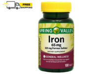 Spring Valley Iron General Wellness Dietary Supplement Tablets, 65 Mg, 100 Count