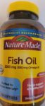 Nature Made Fish Oil – 1000mg – 300mg Omega 3 – 250 Soft Gels –06/2026