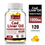 Wild Icelandic Cod Liver Oil Capsules 1000mg – Omega-3 EPA, DHA , Vitamin A & D3