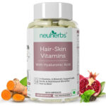 Neuherbs Hair Skin Vitamins Supplement with Hyaluronic , Keratin booster 60Tab