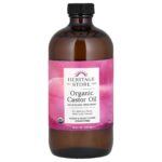 Heritage Store Organic Castor Oil 16 fl oz 480 ml Cruelty-Free, EcoFriendly,