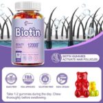 Biotin Collagen Keratin Vitamin Hair Skin Nail Supplement Beauty Gummies 12000mg