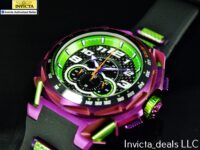 Invicta Men’s 51mm S1 Rally JM CORREA Chronograph BLACK DIAL Purple/Green Watch