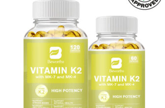 Vitamin K2 Capsules with MK-7 & MK-4 Support Brain Healthy Strong Bones 60/120Pc