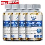 Hyaluronic Acid 850mg 4X 120 Capsules Vitamin C 30 mg For Joint and Skin Health