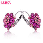 4 Colors  Lady Colorful Beads Lucky Rhinestones Ethnic Clip On Earrings For Women Statement Jewelry