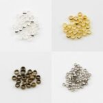 500pcs/lot Gold Silver Copper Ball Crimp End Beads Dia 2 2.5 3 mm Stopper Spacer Beads For Diy Jewelry Making Findings Supplies