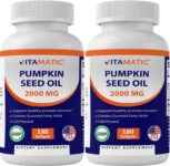 2 Pack -Vitamatic Pumpkin Seed Oil 2000mg Softgel Capsules/serving 360 Softgels