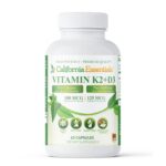 Vitamin K2 + D3, High Strength, Helps Bone Health and Healthy Muscles – 60 Caps