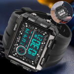 Fashion Men’s Sports Waterproof Watch LED Large Digital Multifunction Wristwatch