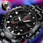 Waterproof Men’s Watch Classic Stainless Steel Quartz Luminous Luxury Wristwatch