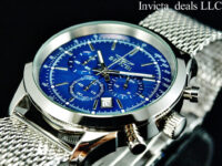 NEW Invicta Men’s 45mm SPEEDWAY Chronograph BLUE DIAL Mesh Bracelet SS Watch