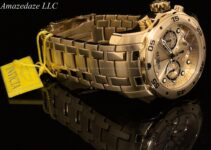 NEW Invicta Mens Pro Diver Scuba Chronograph Stainless Steel Golden Dial Watch