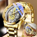 Hollow Skeleton Luxury Men’s Automatic Quartz Stainless Steel Watch Business USA