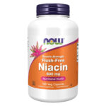 NOW FOODS Niacin 500 mg, Double Strength Flush-Free – 180 Veg Capsules