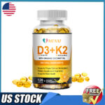 Vitamin D3 5000IU+K2 MK7 200mcg Heart Health Immune Support 120 Vegen Capsules