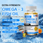 Omega 3 Fish Oil Capsules Triple Strength EPA & DHA, Burp-Less 120 sofgels NEW