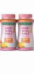 2 Pack Hair, Skin & Nails Gummies with Biotin & Collagen 160 Count (2×80) Orange