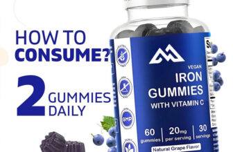 Vitamin C iron gummies supplement -20mg, 60 capsules vegetarian