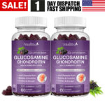 2 Pack Glucosamine Chondroitin Gummies MSM Triple Strength Joint Support 1500mg