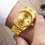 Waterproof Men’s Watch Gold Quartz Stainless Steel Classic Dial Business Gift US