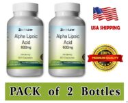 Alpha Lipoic Acid Capsules 60 Serv Pack Of 2 Soy-Free, Starch-Free & Grains Free