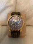 Men’s Automatic Lucien Piccard Brown and Gold Skeleton Watch