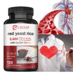 120pcs Red Yeast Rice 2400mg – CoQ10 – Heart & Cardiovascular Health,Antioxidant