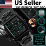 Chronograph Men’s Digital Army Military Sport Quartz Analog Waterproof Watch US