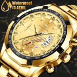 Luxury Waterproof Gold Men’s Watch Stainless Steel Analog Quartz Wristwatch Gift