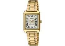 Casio LTP-V007G-9B Women’s Rectangular Gold Tone Roman Gold Dial Dress Watch