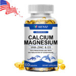 Magnesium Zinc Vitamin D3 Calcium 1000 MG Complex (60 Tablets)-High Absorption