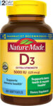 Extra Strength Vitamin D3 5000 IU (125 Mcg), Dietary Supplement for Bone, Teeth,