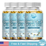 Omega 3 Fish Oil Capsules 3x Strength 1296mg EPA & DHA, Highest Potency