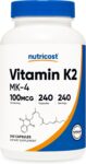 Nutricost Vitamin K2 (MK4) 100mcg Capsules – 240 Count