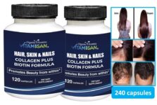 2 Collagen Biotin capsules naturals hair, caida del cabello hacer crecer pelo