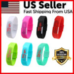 Mens Womens Sports Digital Silicone Rubber LED Waterproof Bracelet Wrist Watch