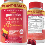 Viva Naturals Plant Based Vitamin B12 Gummies for Adults 5000mcg with Vitamin D3