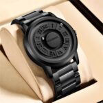 LIGE FOXBOX Men Creative Scrolling Bead Quartz Watch Magne Wristwatch Waterproof