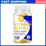 120 Vitamin K2 (MK7) with D3 1000 IU Supplement,BioPerine Capsules,Immune Health