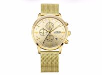 MEGIR Men’s Quartz-Watch Stainless Steel Mesh Band Chronograph Slim Watches