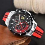 Mens Luxury Watch Scuderia Ferrari Men’s Black / Red Silicone Strap 44 mm Watch