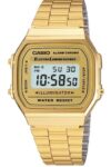 CASIO MEN’S GOLD TONE STAINLESS STEEL DIGITAL WATCH A168WG