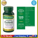 120 Tabl Probiotics 100 Million CFU Potency for Healthy Digestive Immune Health