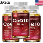 3PC Coenzyme Q-10 300mg Antioxidant Heart Health Support Increase Energy Stamina