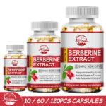 Qty10/60/120 Natural Berberine HCL Extract 1200mg Capsules Blood Sugar Support