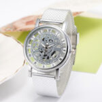 Men’s Casual Hollow Perspective Transparent Quartz Watch Business Wristwatch