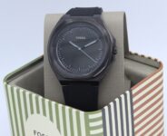 NEW AUTHENTIC FOSSIL SOLAR EVANSTONE BLACK SILICONE MEN’S BQ2769 WATCH