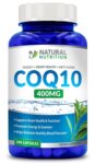 Pure CoQ10 400mg Per Serving 200 Capsules Fresh batch Non GMO