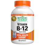 Botanic Choice Vitamin B-12 Plus Iron Dietary Supplement, 100 Capsules